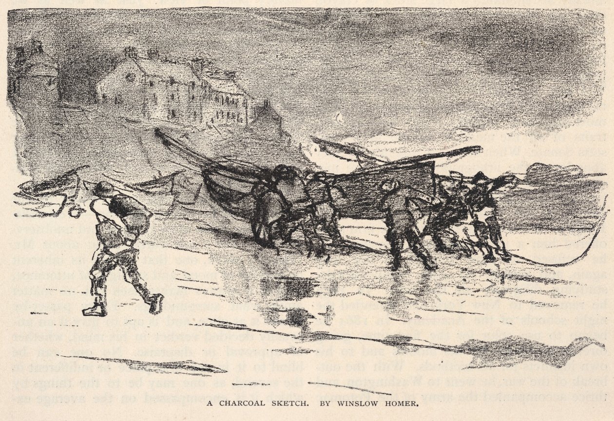 Um esboço a carvão, de The Century Magazine, novembro de 1883 de Winslow Homer