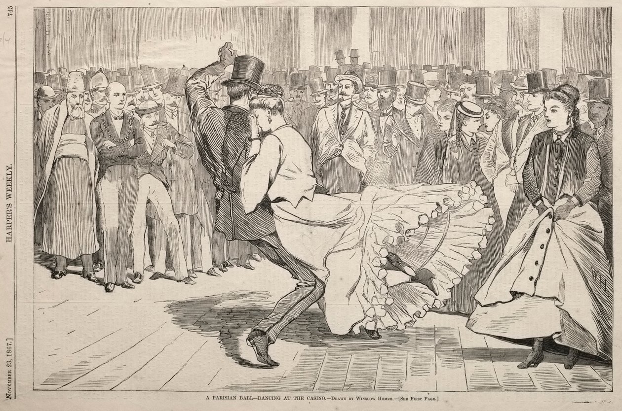 Uma bola parisiense - dançando no cassino, 1867. de Winslow Homer