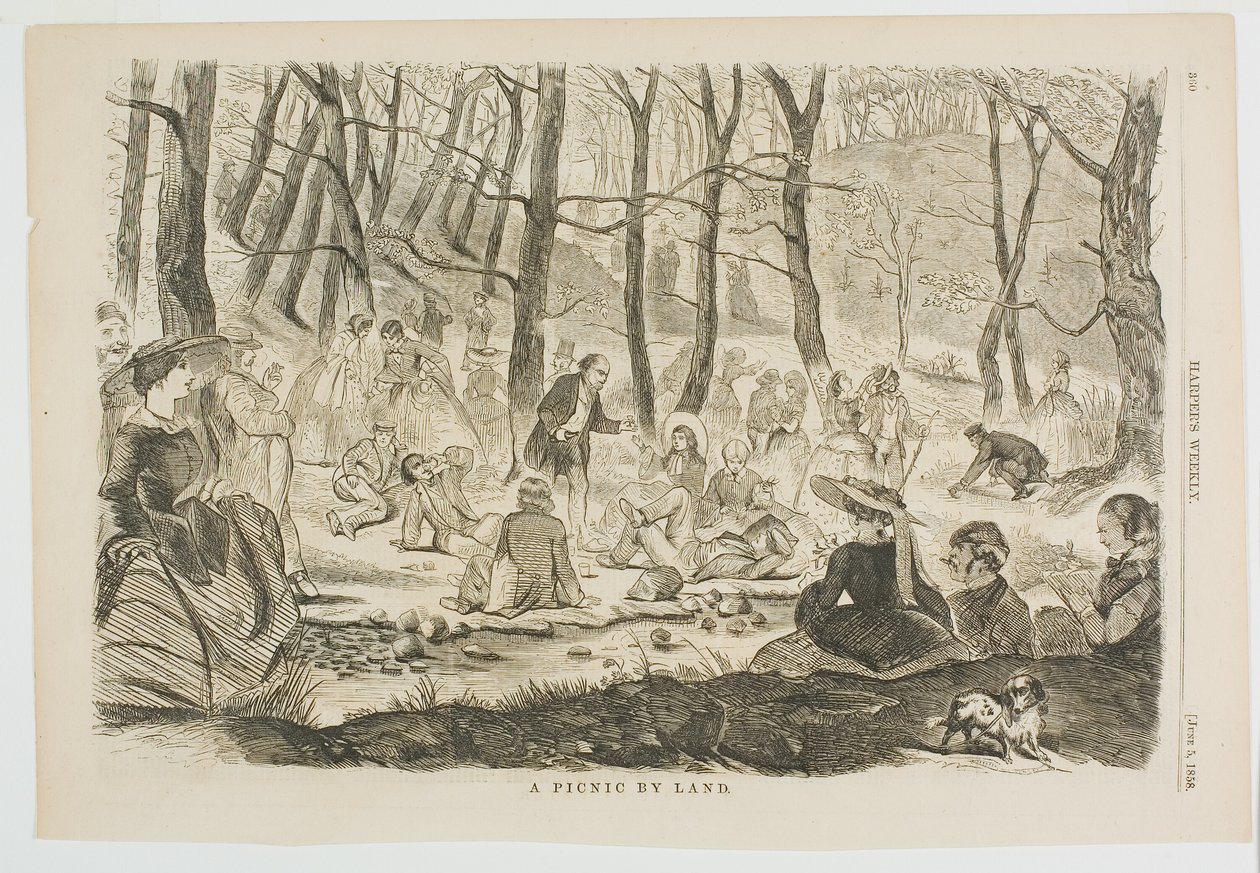 Um piquenique por terra de Winslow Homer