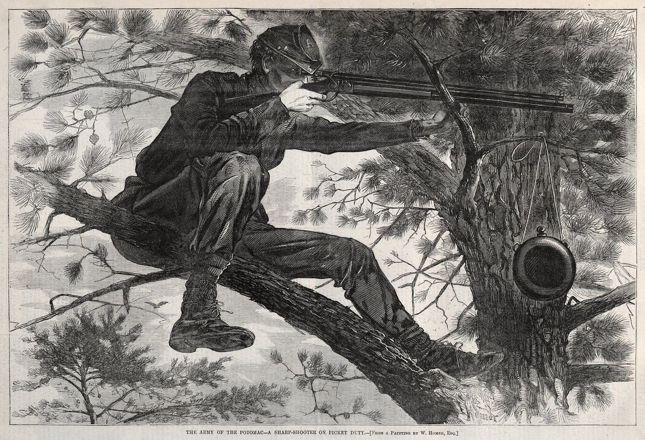 Um atirador de elite em serviço de sentinela de Winslow Homer