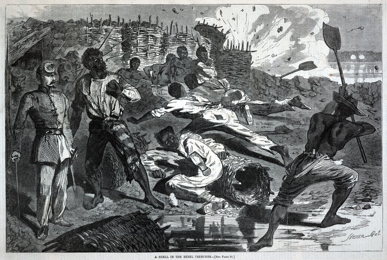 «Um projétil nas trincheiras rebeldes», da revista Harper’s Weekly, 17 de janeiro de 1863 de Winslow Homer