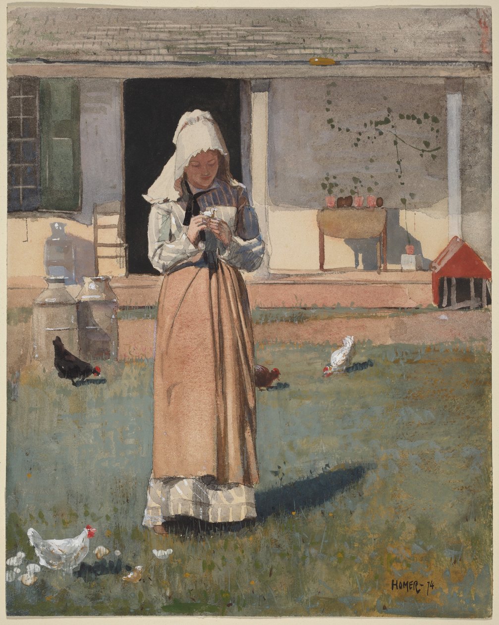 Uma galinha doente de Winslow Homer