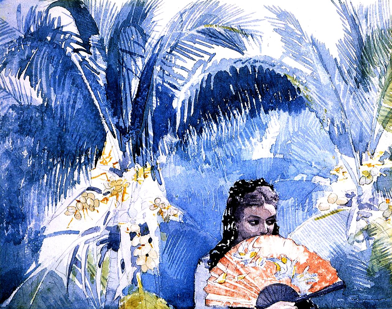 Uma garota espanhola com um leque de Winslow Homer