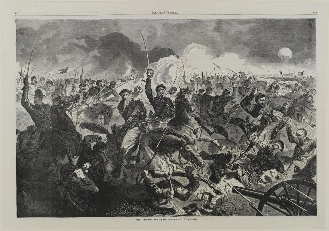 A War for the Union 1862 - A Cavalry Charge de Winslow Homer