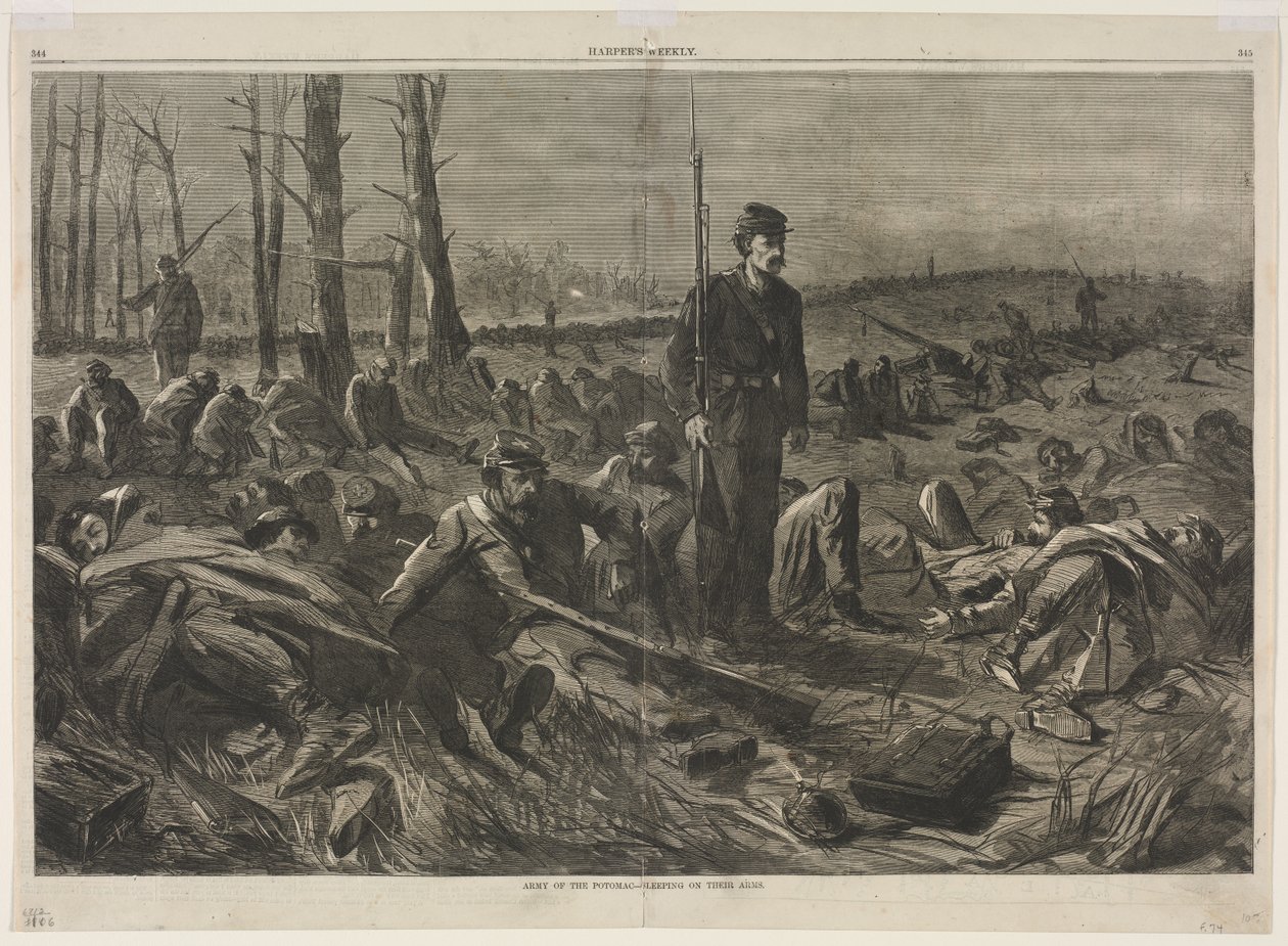 Exército do Outro Potomac — A dormir com as armas nas mãos de Winslow Homer