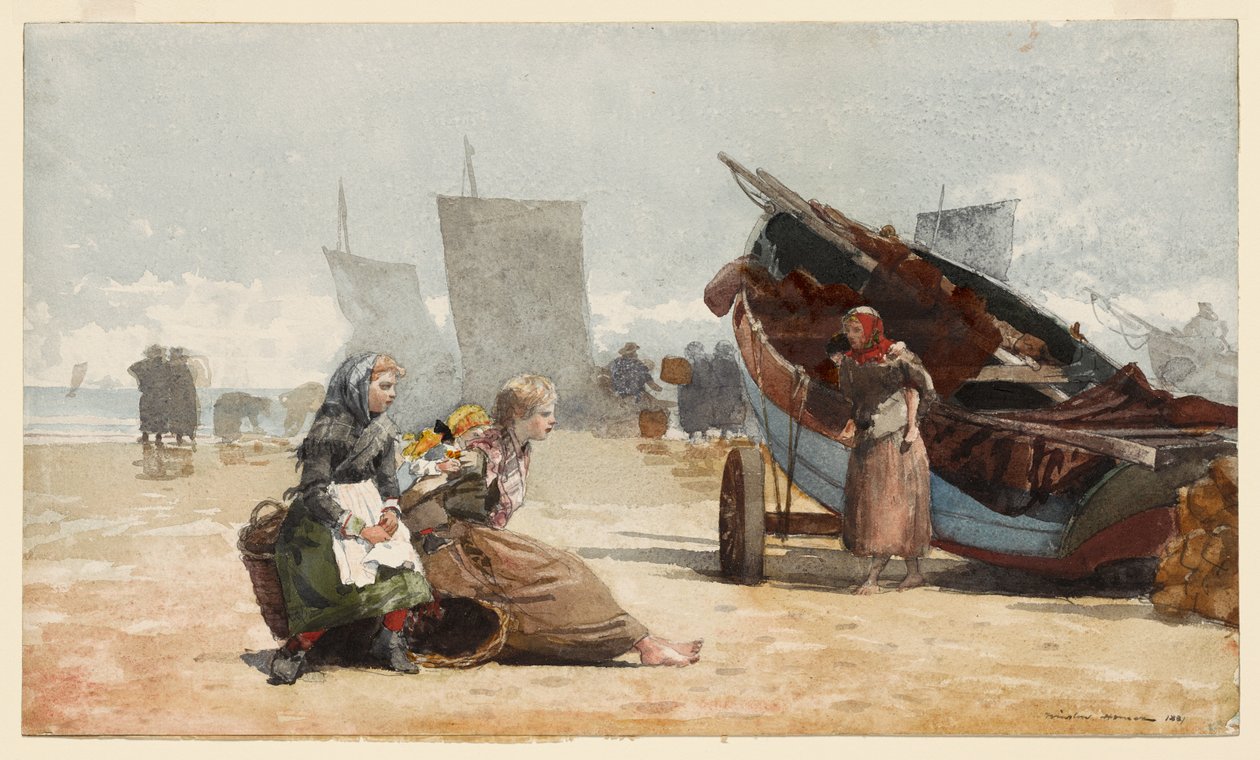 Cena de praia, Cullercoats de Winslow Homer