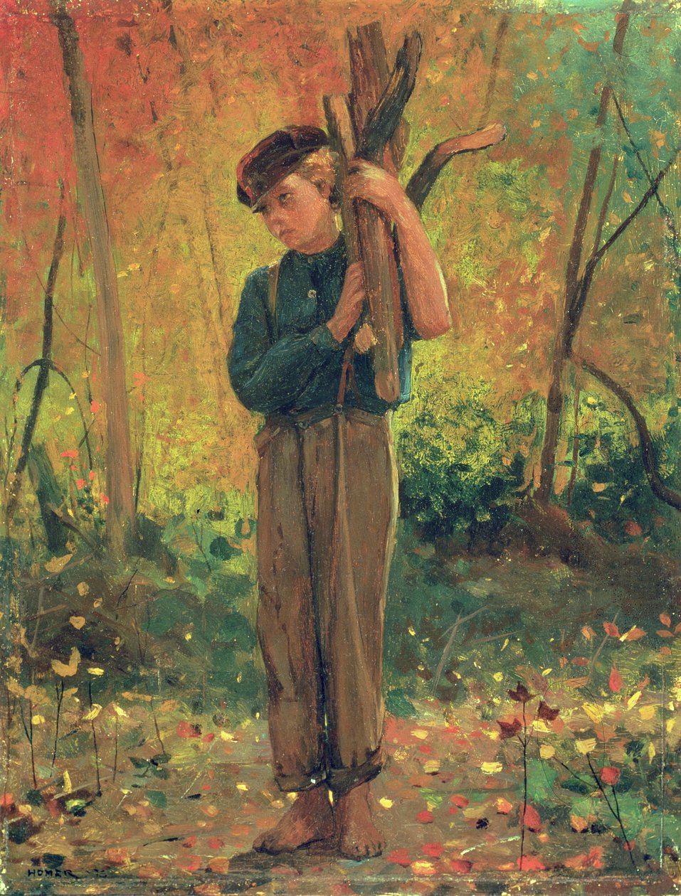 Logs de exploração de menino, 1873 de Winslow Homer