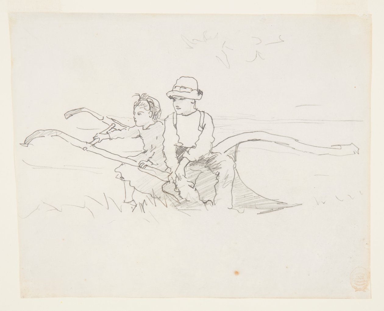Menino e menina em um arado de Winslow Homer