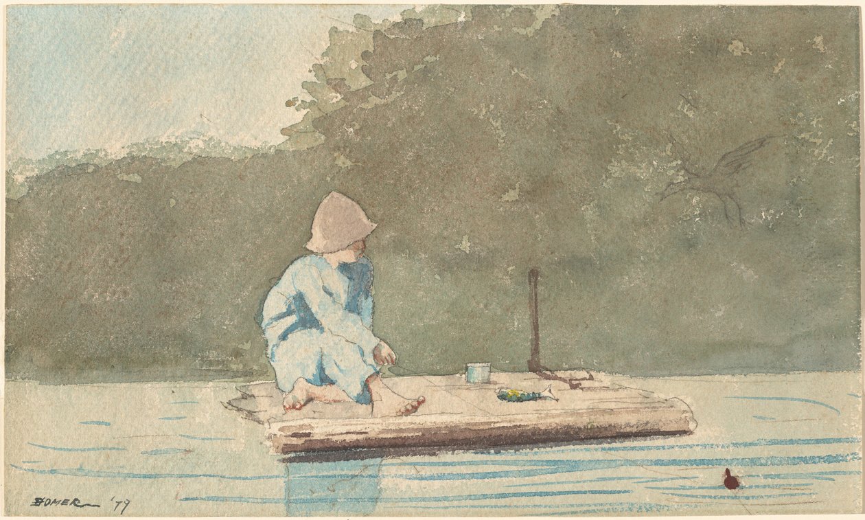 Rapaz numa jangada, 1879. de Winslow Homer