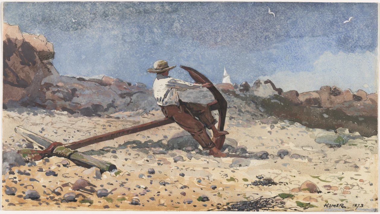 Menino com âncora, 1873. de Winslow Homer