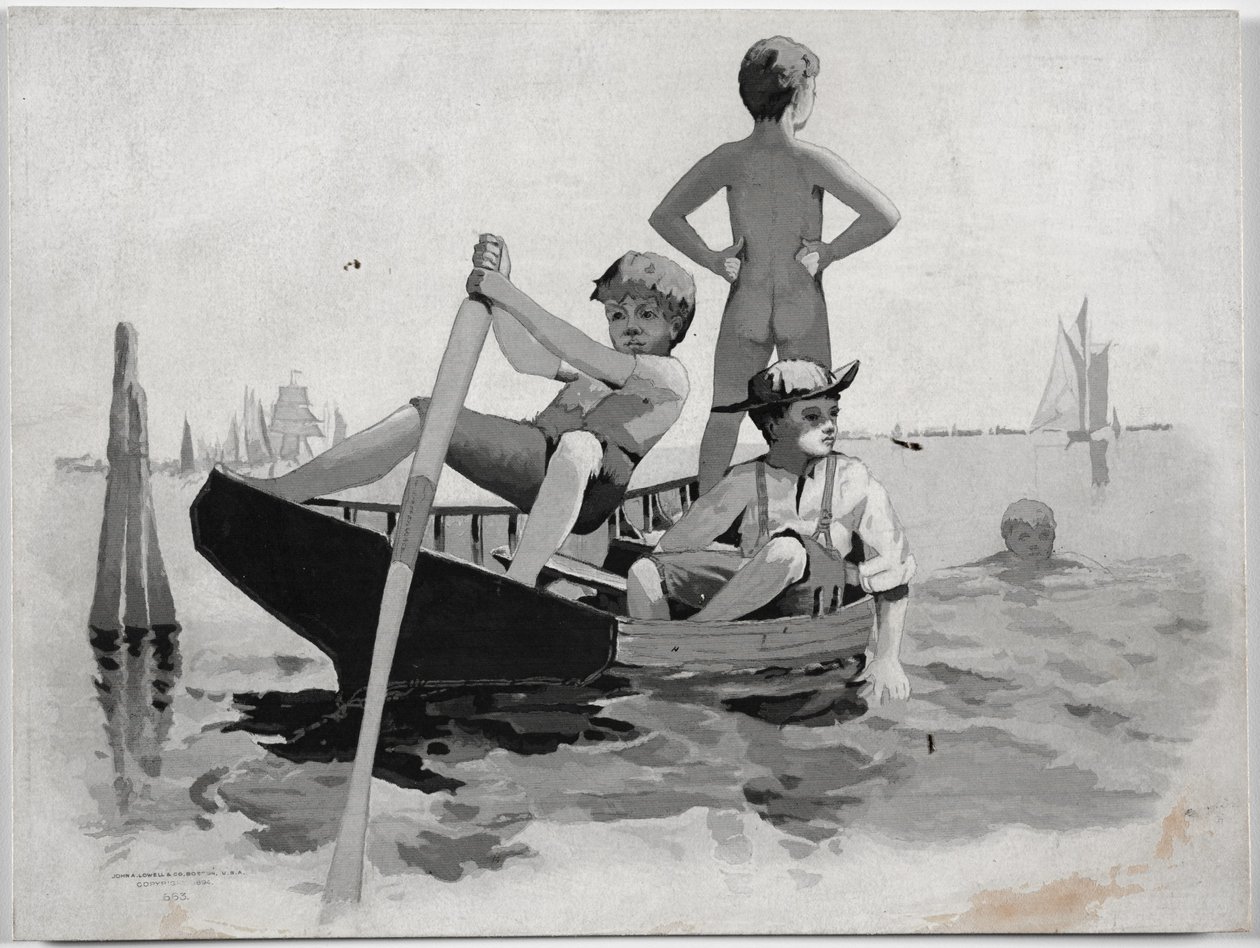 Natação para rapazes, Gloucester Harbor de Winslow Homer