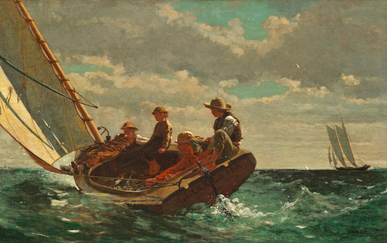 Breezing Up (um vento justo) 1873-76 de Winslow Homer