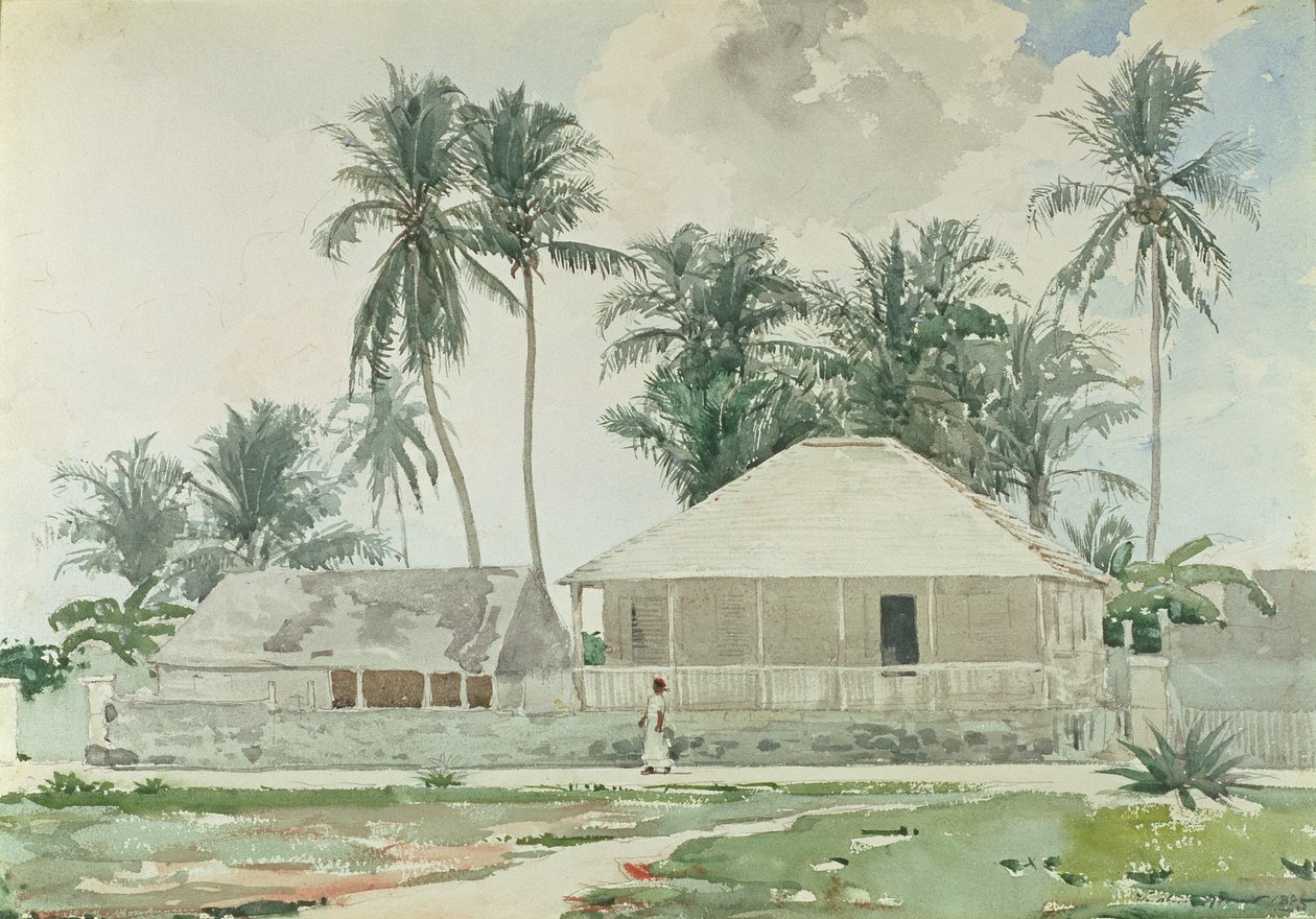Cabanas, Nassau, 1885 (wc e lápis sobre papel) de Winslow Homer