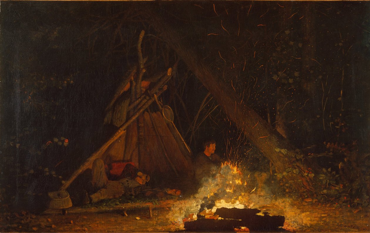 Fogueira do Acampamento, 1880 de Winslow Homer