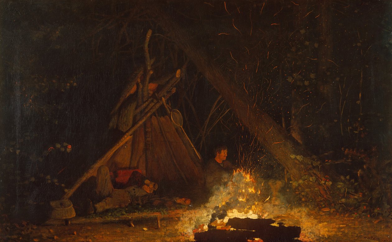 Fogueira de acampamento, 1880. de Winslow Homer