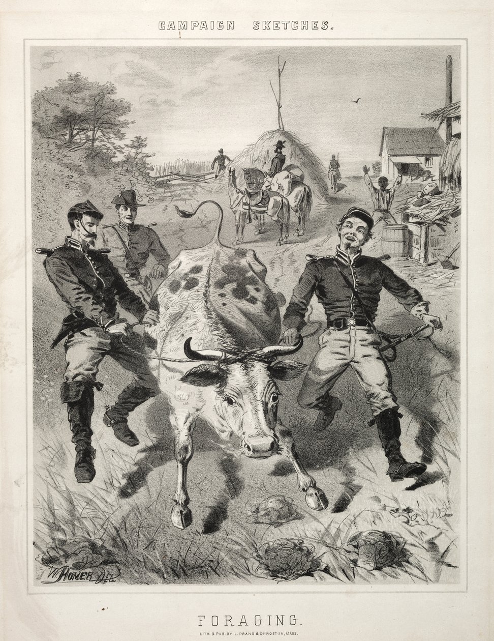 Esboços da campanha: Forrageamento, 1863. de Winslow Homer