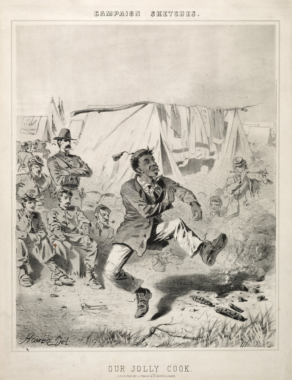 Esboços da campanha: O nosso alegre cozinheiro de Winslow Homer
