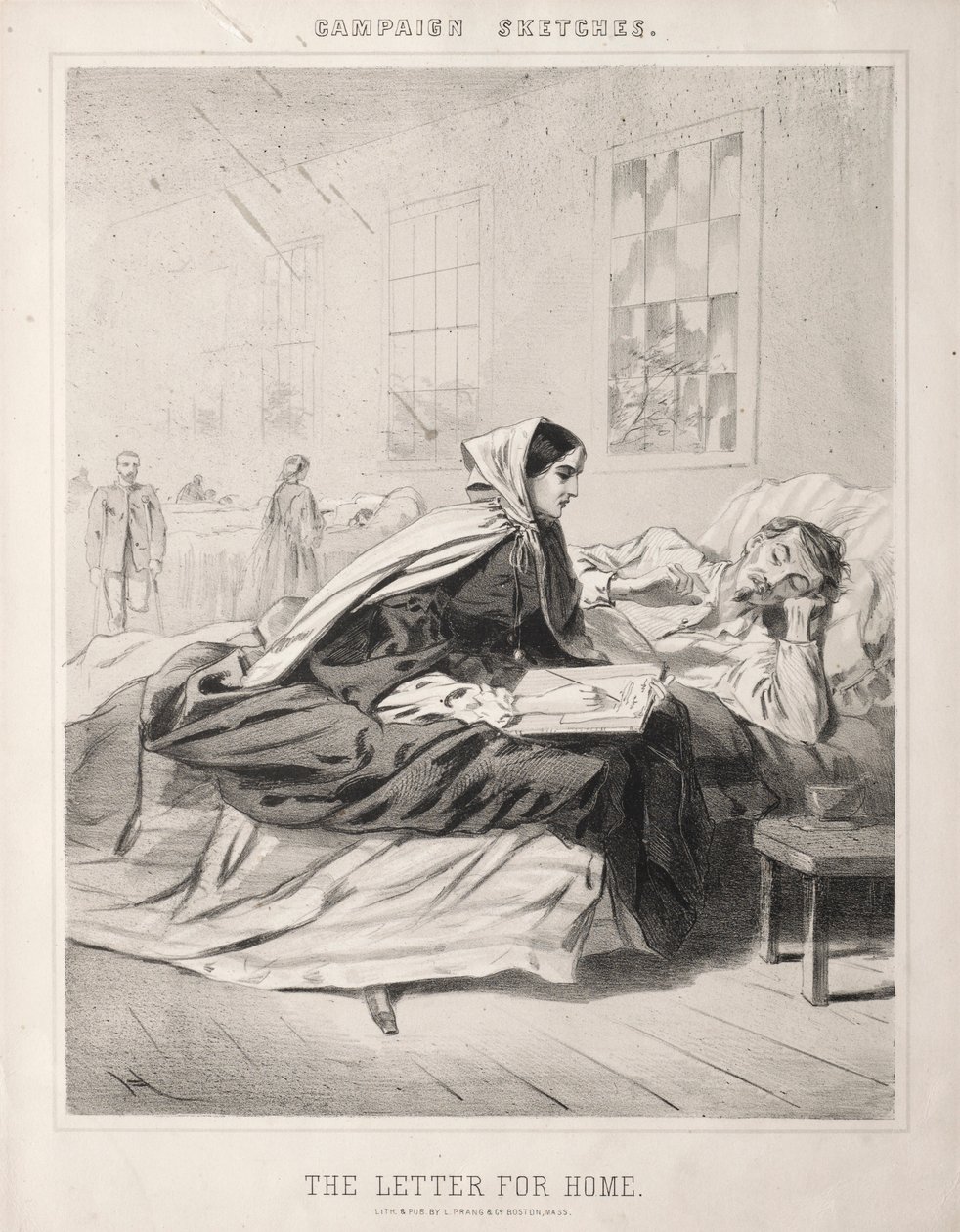Esboços da campanha: The Letter for Home, 1863. de Winslow Homer