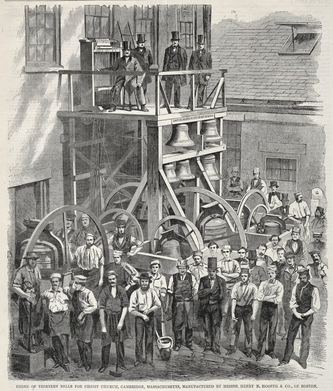 Conjunto de treze sinos para a Christ Church, em Cambridge, Massachusetts, fabricado pela empresa Henry N. Hooper  Co., de Boston de Winslow Homer