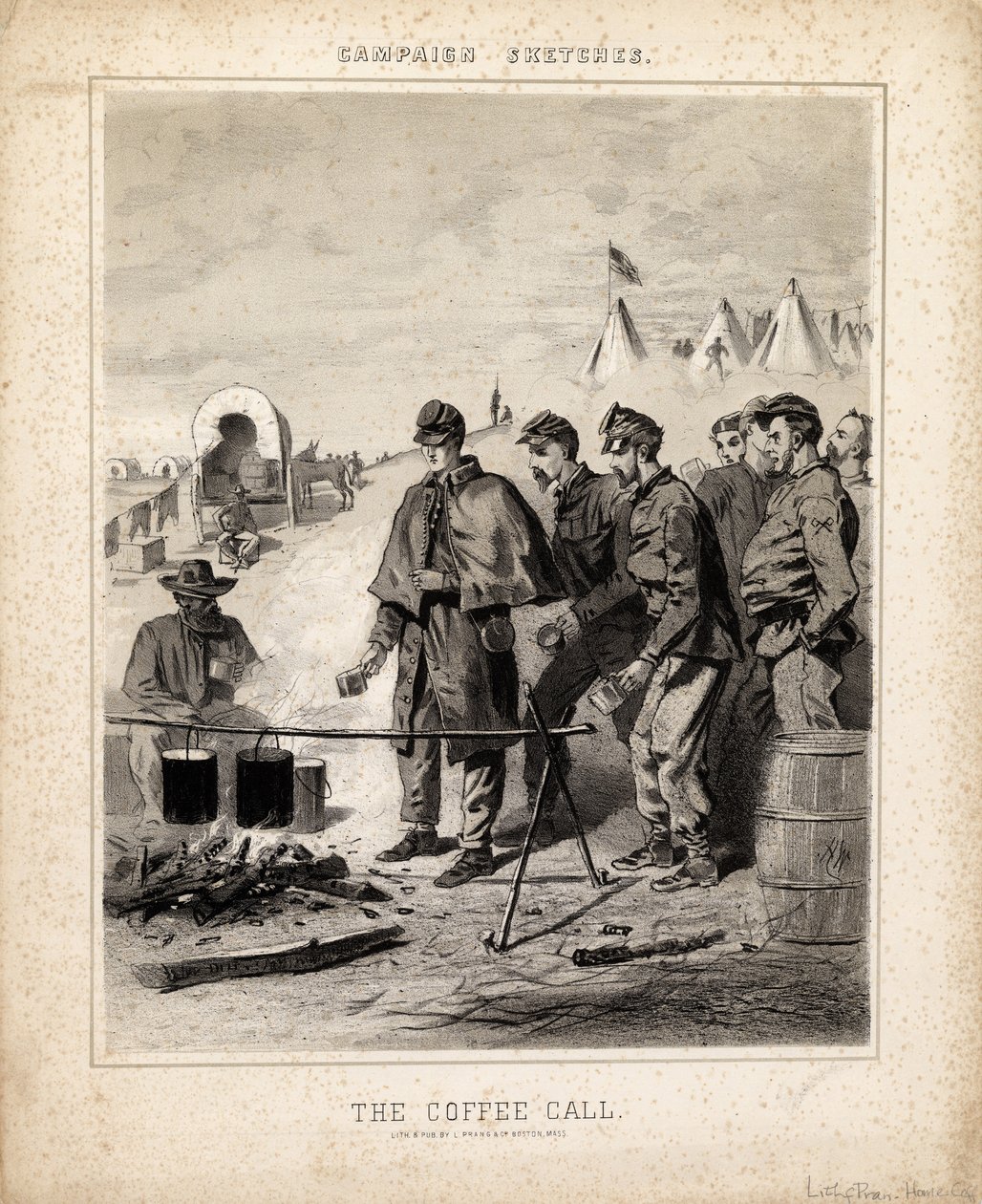 Coffee Call, ilustração de &39;Esboços de campanha&39; de Winslow Homer