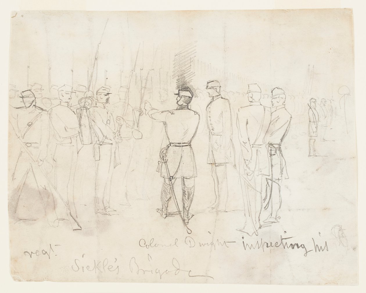 Coronel Dwight inspecionando seu regimento de Winslow Homer