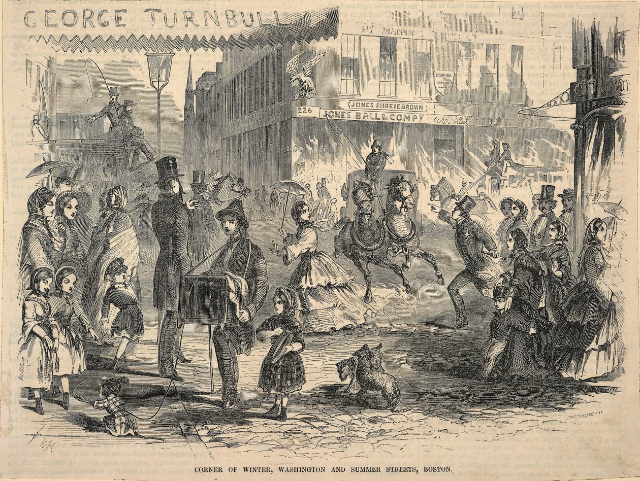 Esquina das ruas Winter, Washington e Summer, Boston, de Ballou