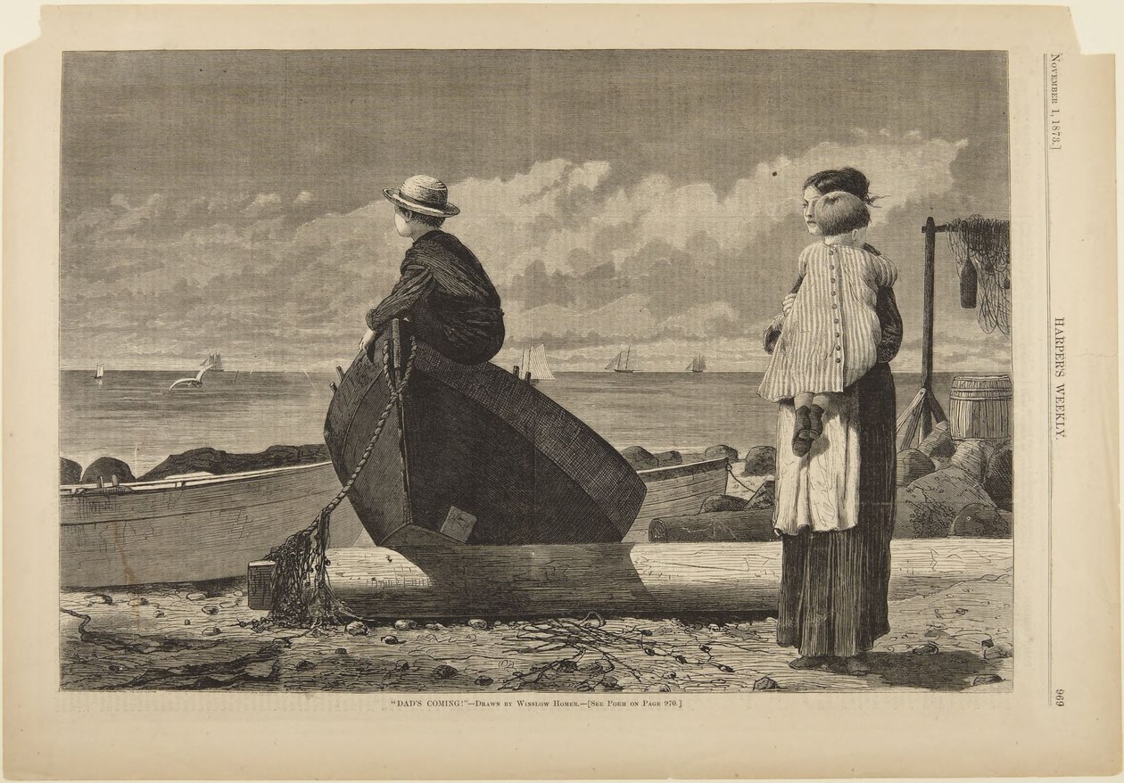 O pai vem aí! de Winslow Homer