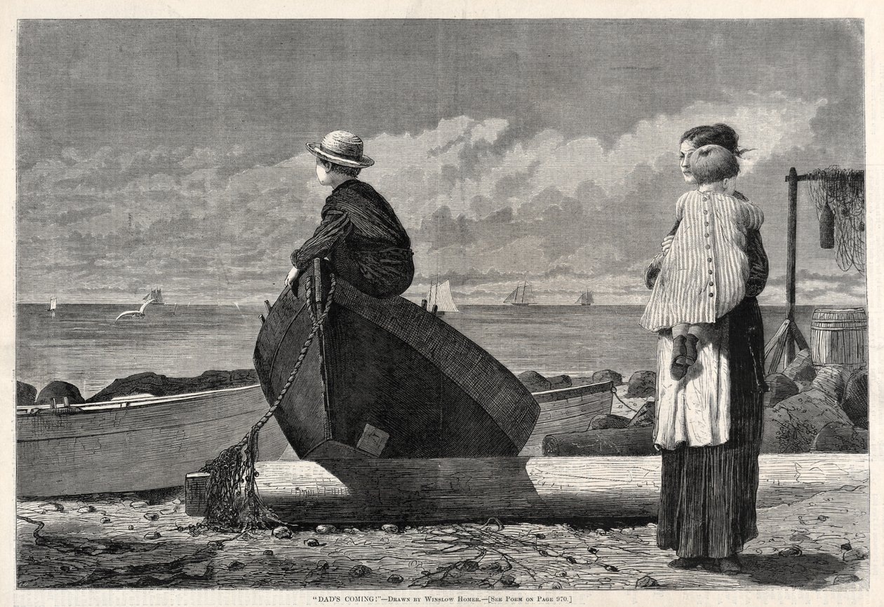 Pais chegando !, 1873. de Winslow Homer