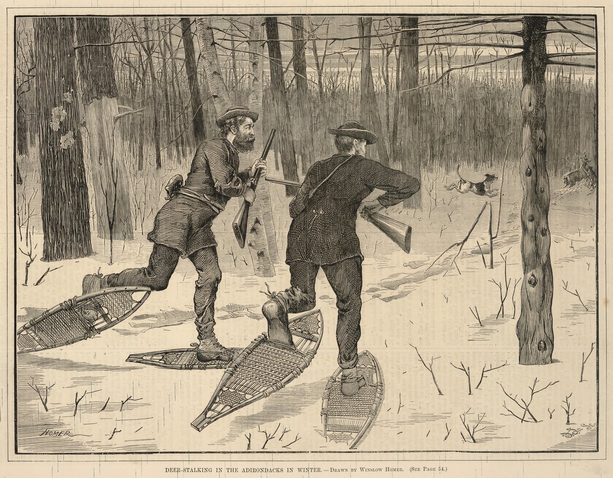 Deer-Stalking in the Adirondacks in Winter, de Every Saturday, A Journal of Choice Reading, 21 de janeiro de 1871 de Winslow Homer