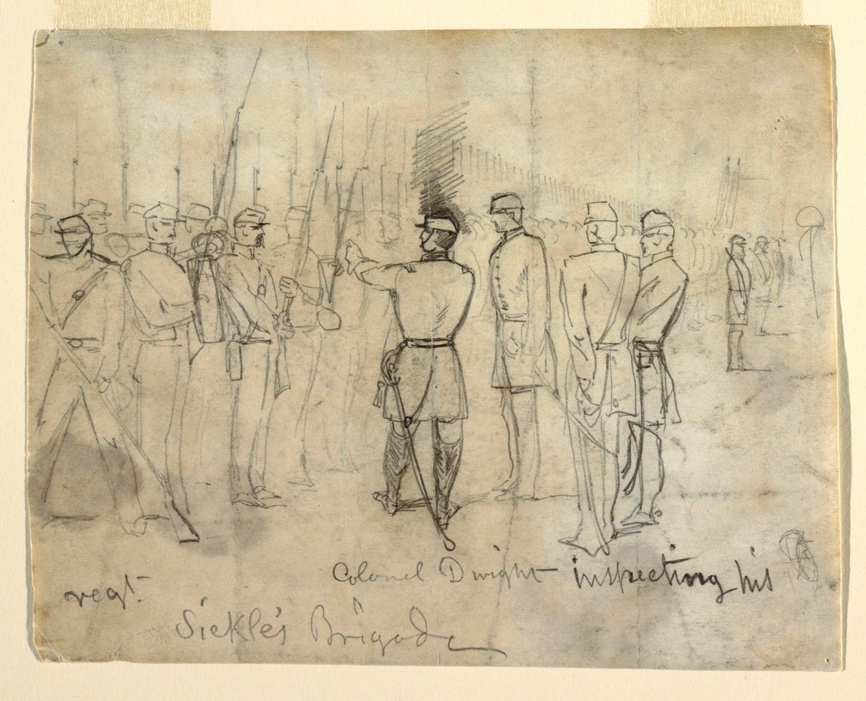 Desenho
Desenho, Coronel William Dwight, Jr. Inspeccionando o seu Regimento, 1862 de Winslow Homer