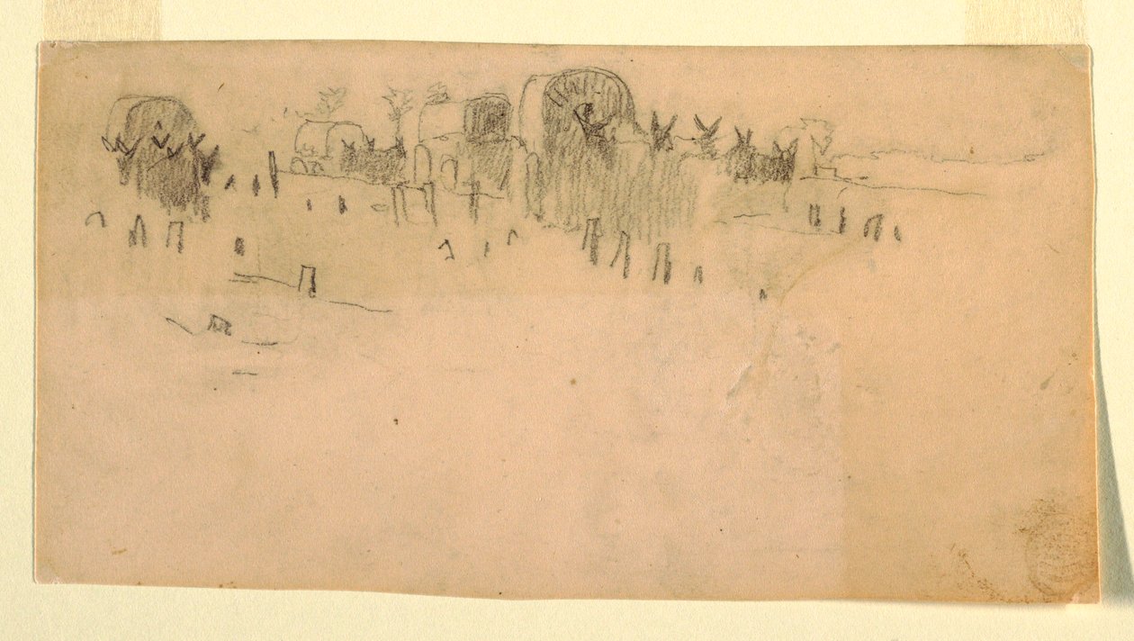 Desenho, Comboio de Vagões do Exército, 1862 de Winslow Homer