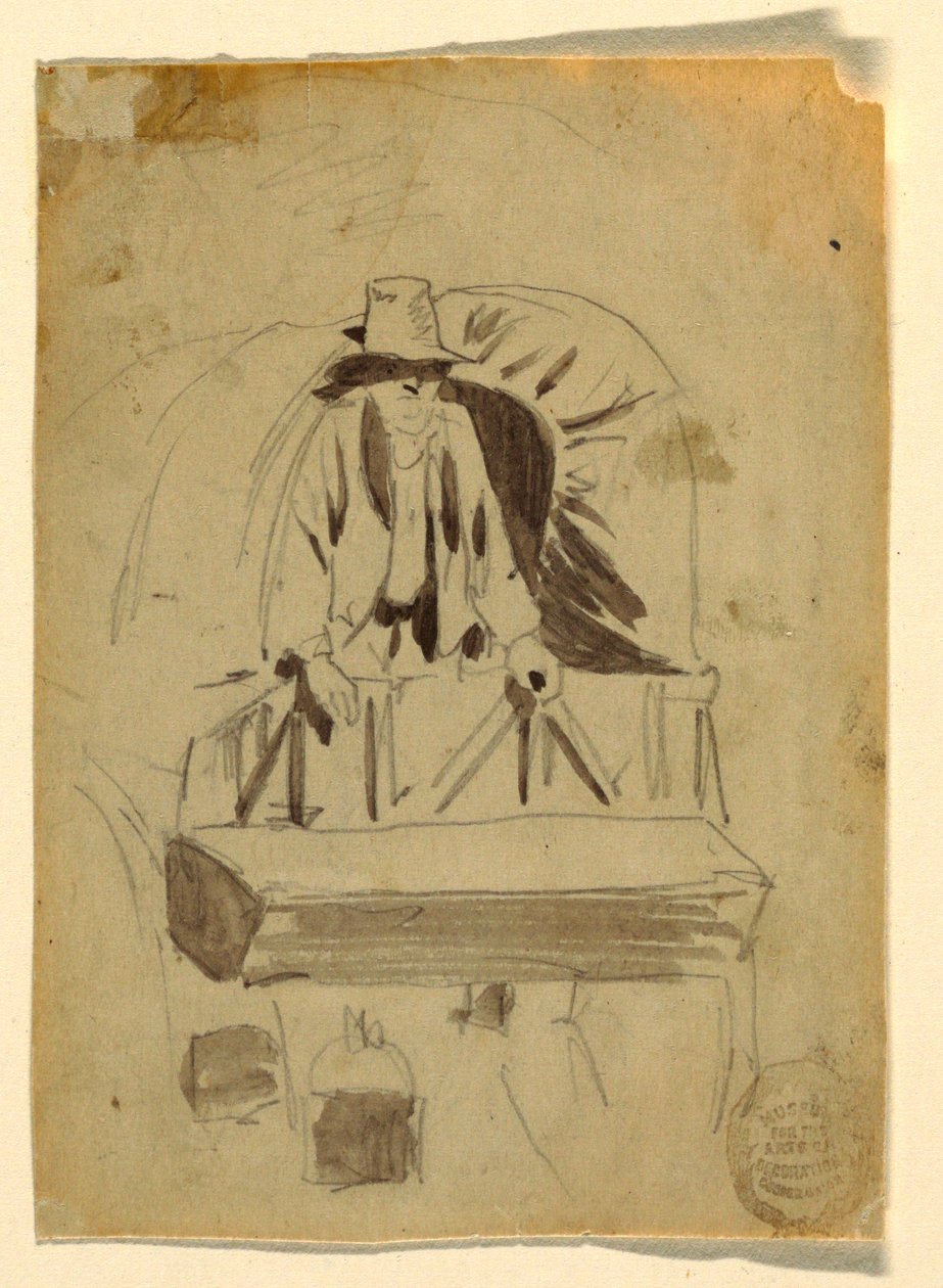 Desenho, Parte traseira de uma carroça do exército, 1862 de Winslow Homer