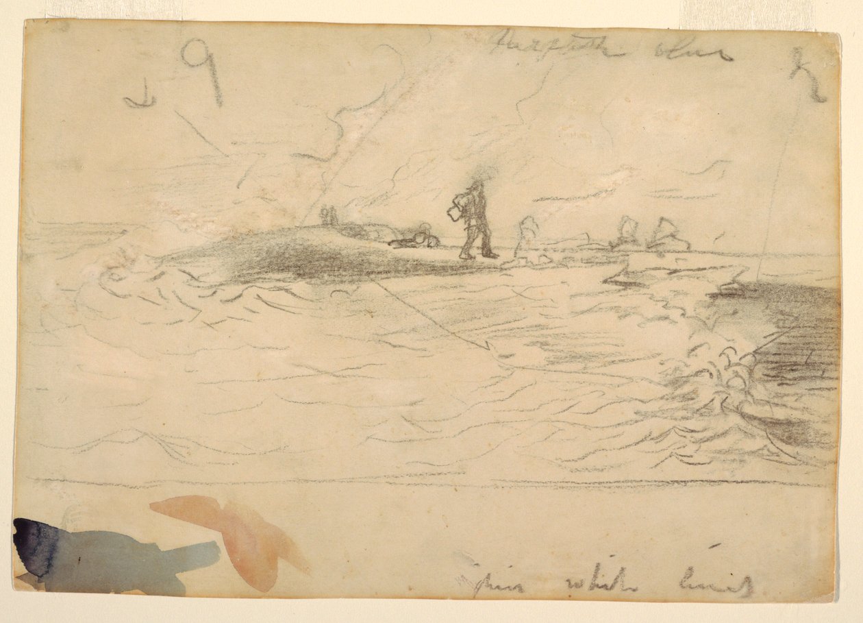 Desenho, Cena de praia, Inglaterra, 1881-82 de Winslow Homer
