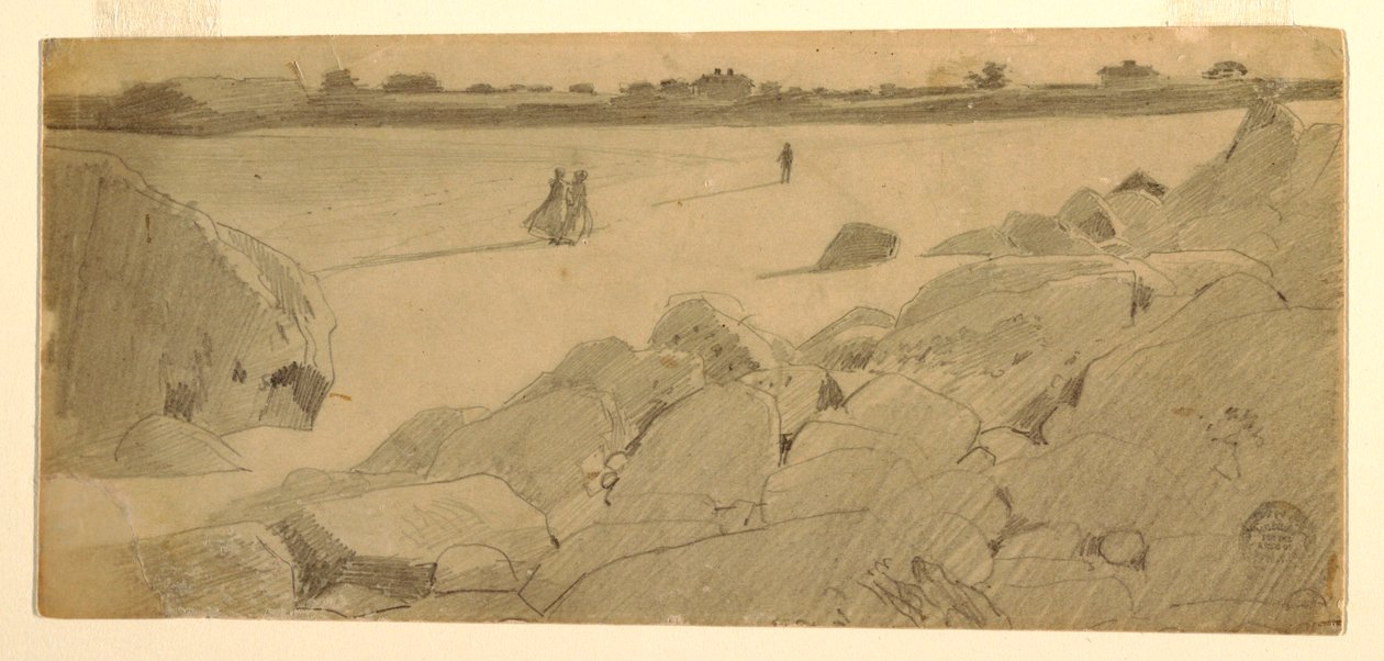 Desenho, Praia em Marshfield, 1869-74 de Winslow Homer