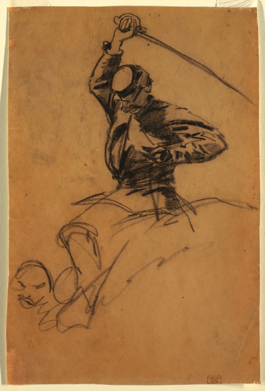 Desenho, Soldado de Cavalaria com Espada a Cavalo, 1863 de Winslow Homer