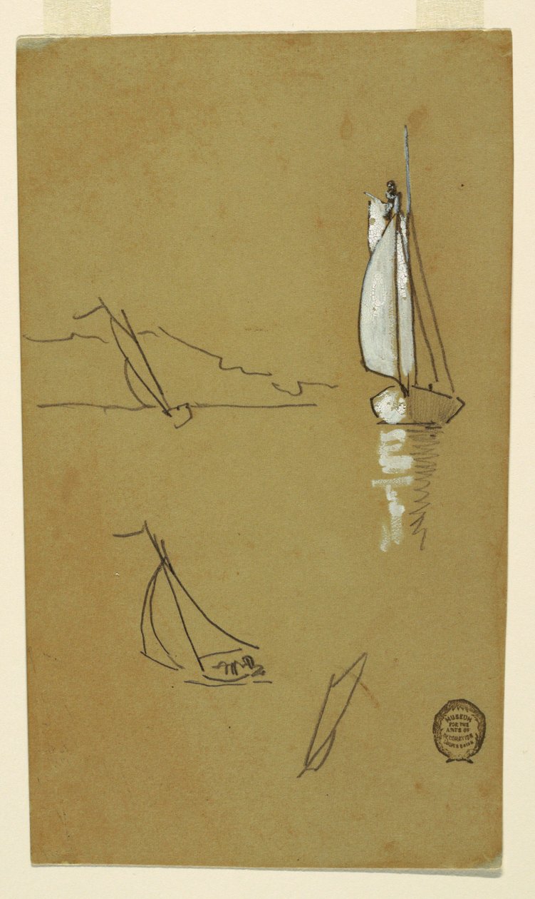 Desenho, Quatro esboços de saveiros, 1880 de Winslow Homer