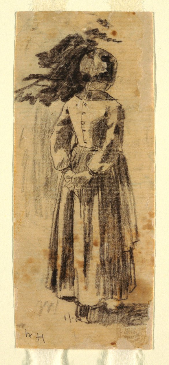 Desenho, Rapariga, ca. 1874 de Winslow Homer