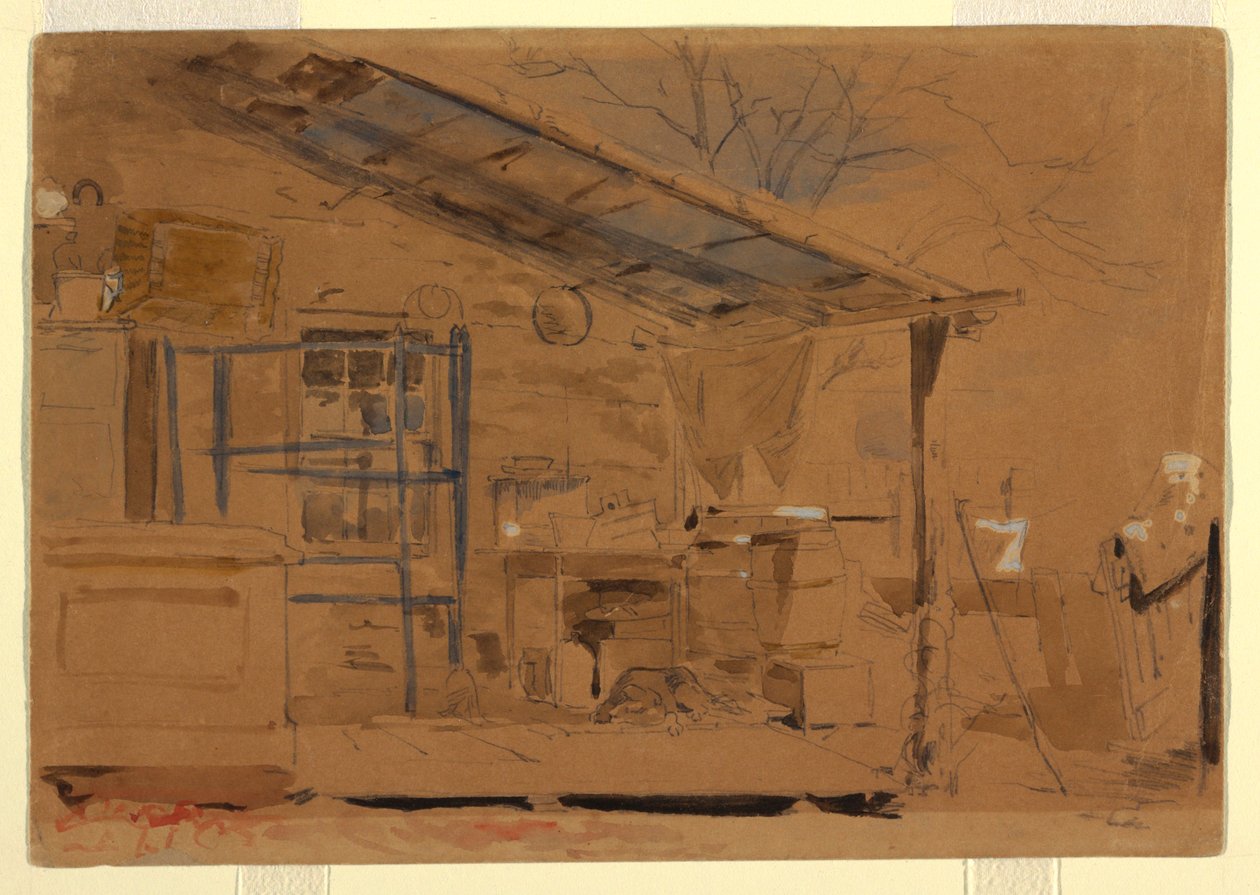 Desenho, Casa com alpendre, ca. 1858-60 de Winslow Homer