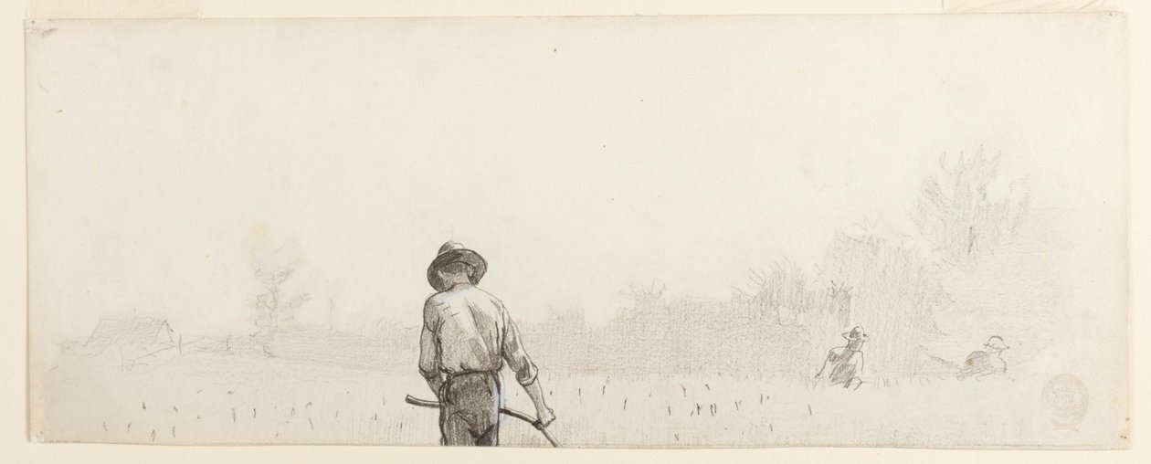 Desenho, Homem com uma foice, ca. 1865 de Winslow Homer