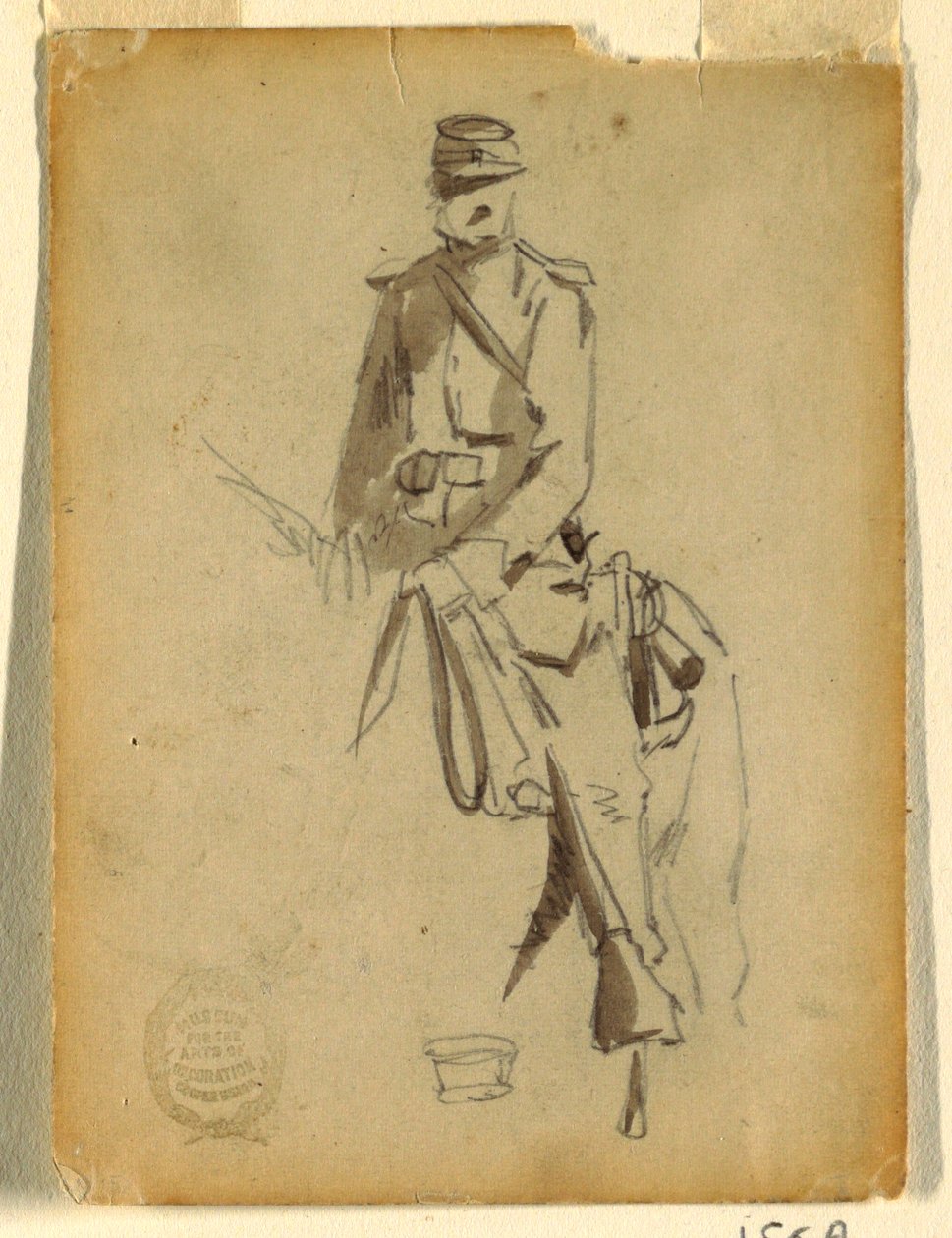 Desenho, Oficial de Cavalaria Montada, 1862 de Winslow Homer