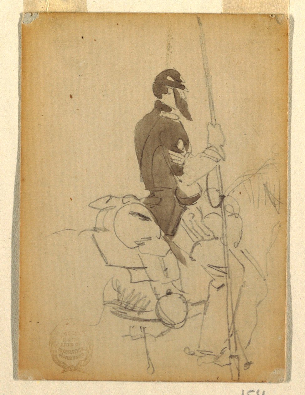 Desenho, Cavaleiro Montado, 1862 de Winslow Homer