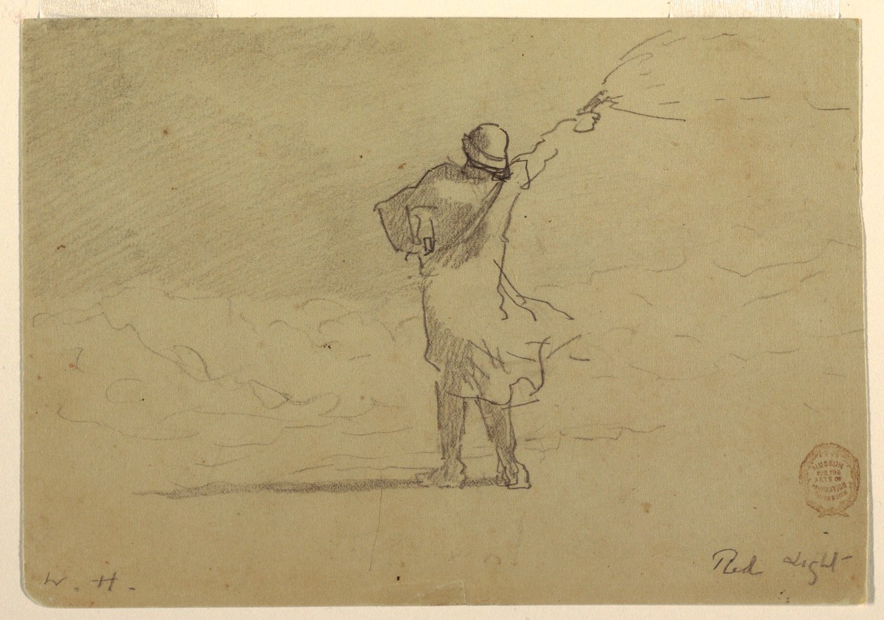 Desenho, "Luz vermelha", provavelmente 1883 de Winslow Homer