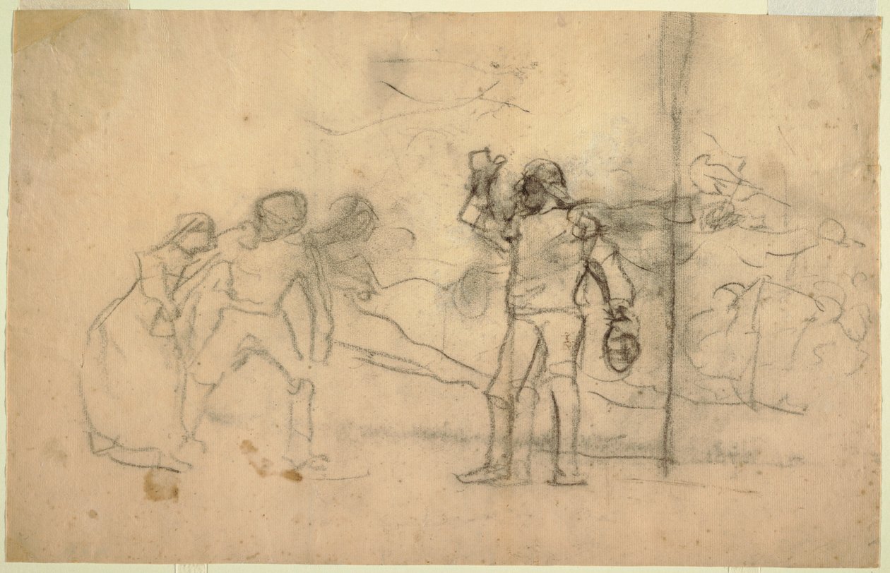 Desenho, esboço para "The Wreck", uma pintura a óleo datada de 1896 no Instituto Carnegie, Pittsburgh, PA, 1881 de Winslow Homer