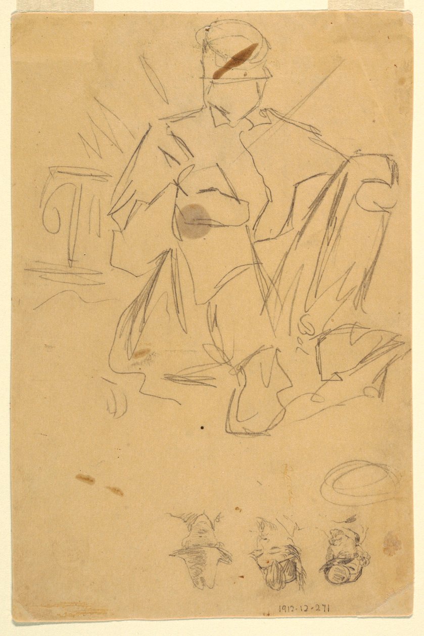 Desenho, Esboços de acampamentos do exército, 1862 de Winslow Homer