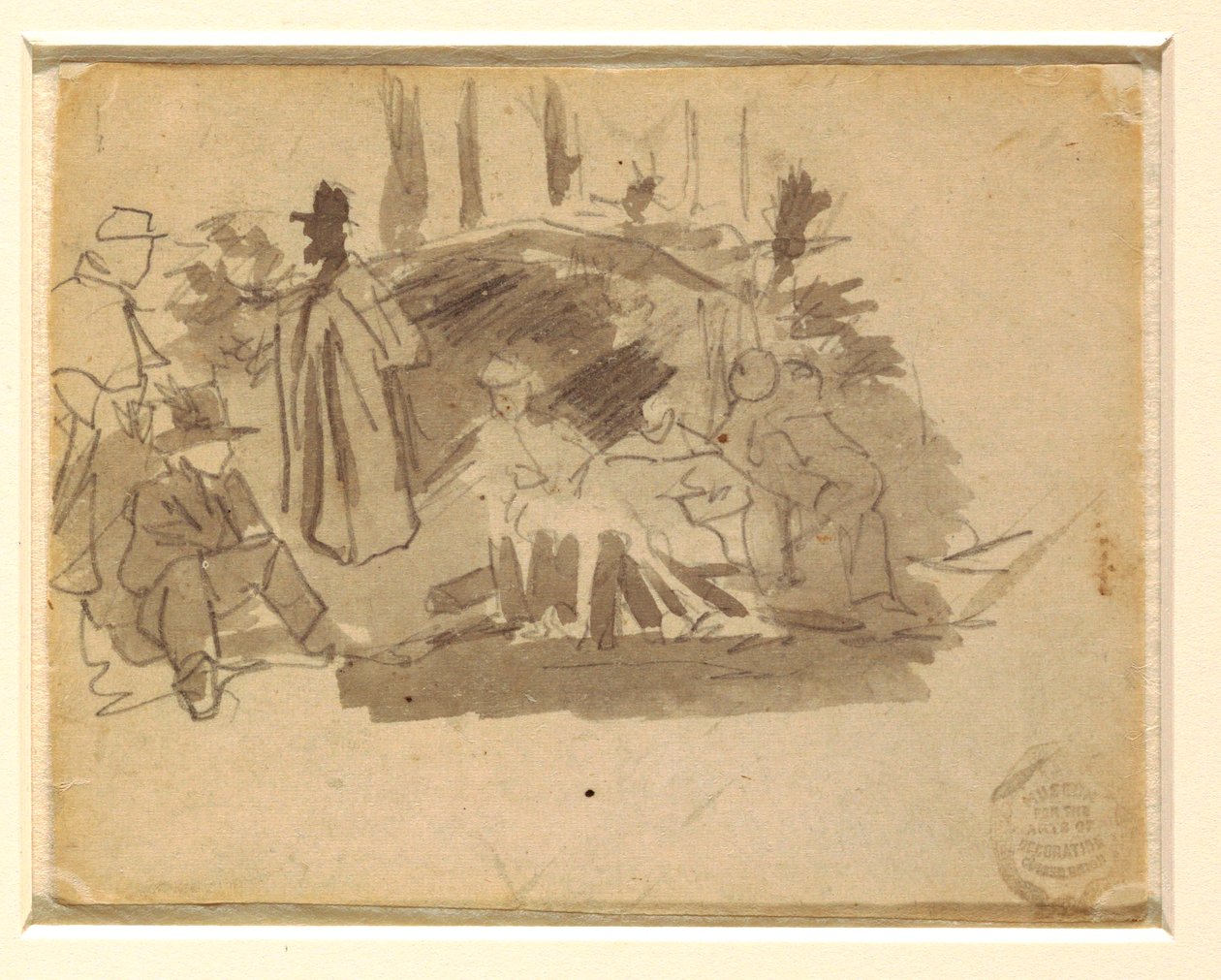 Desenho, Acampamento de soldados, 1862 de Winslow Homer