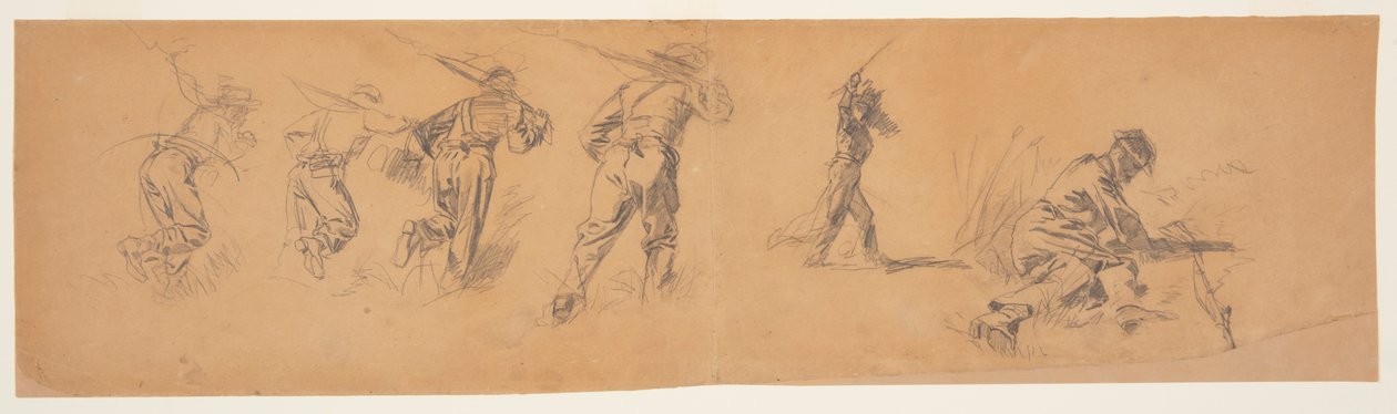 Desenho, Estudos de soldados, 1863-65 de Winslow Homer
