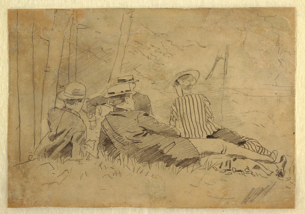 Desenho, Estudo para "The Fishing Party", ca. 1869 de Winslow Homer