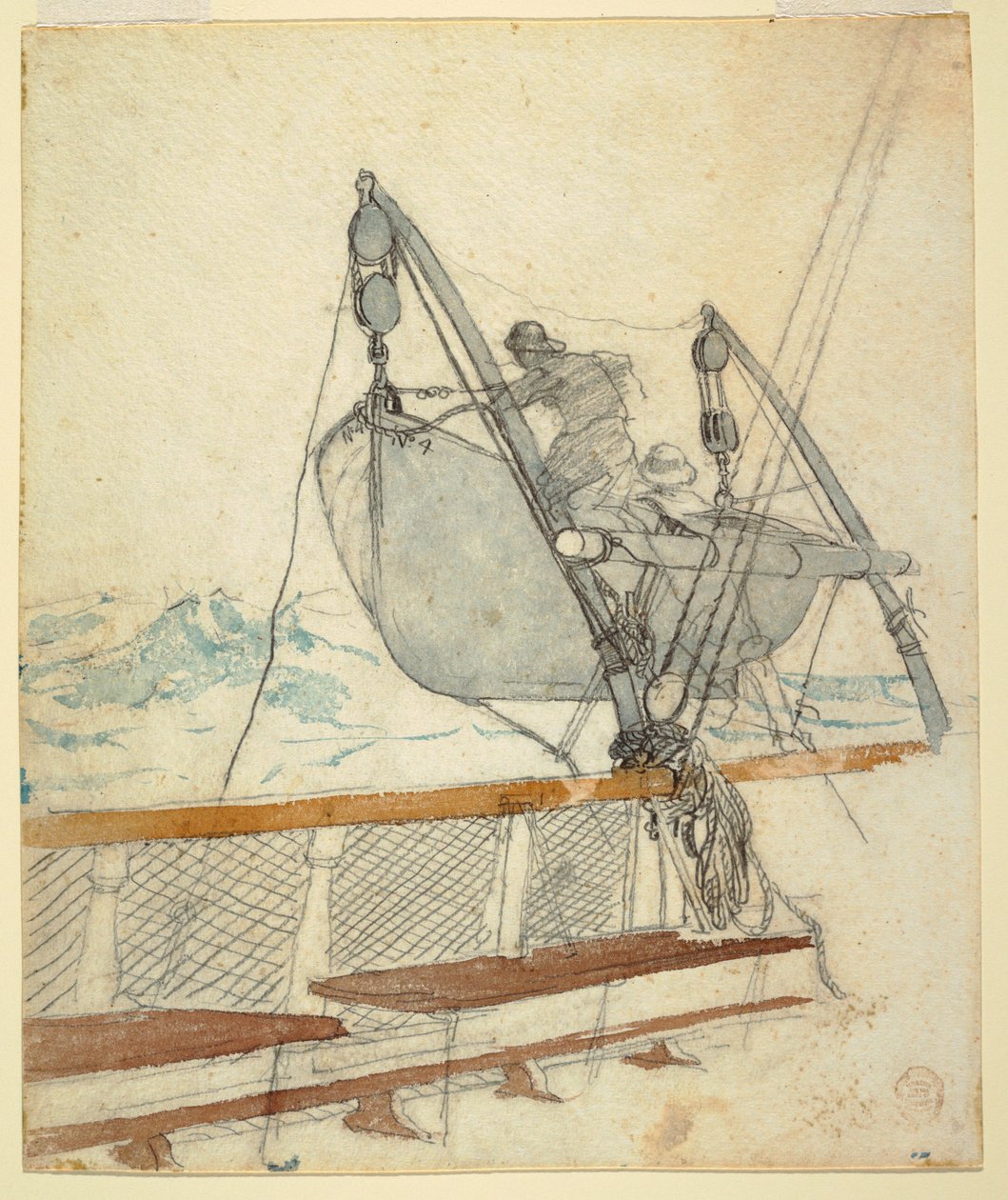 Desenho, Estudo para "The Signal of Distress", 1881 de Winslow Homer