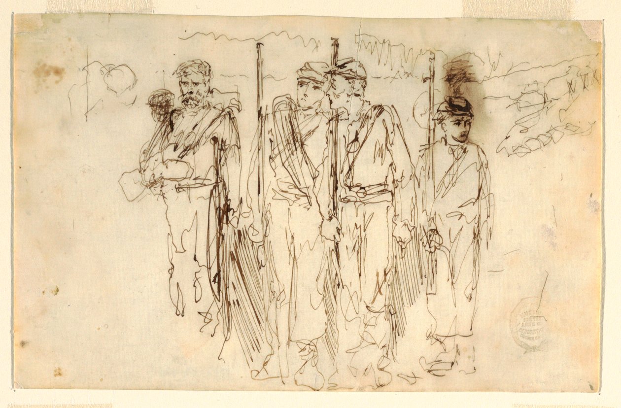 Desenho, The Walking Wounded, 1861-62 de Winslow Homer