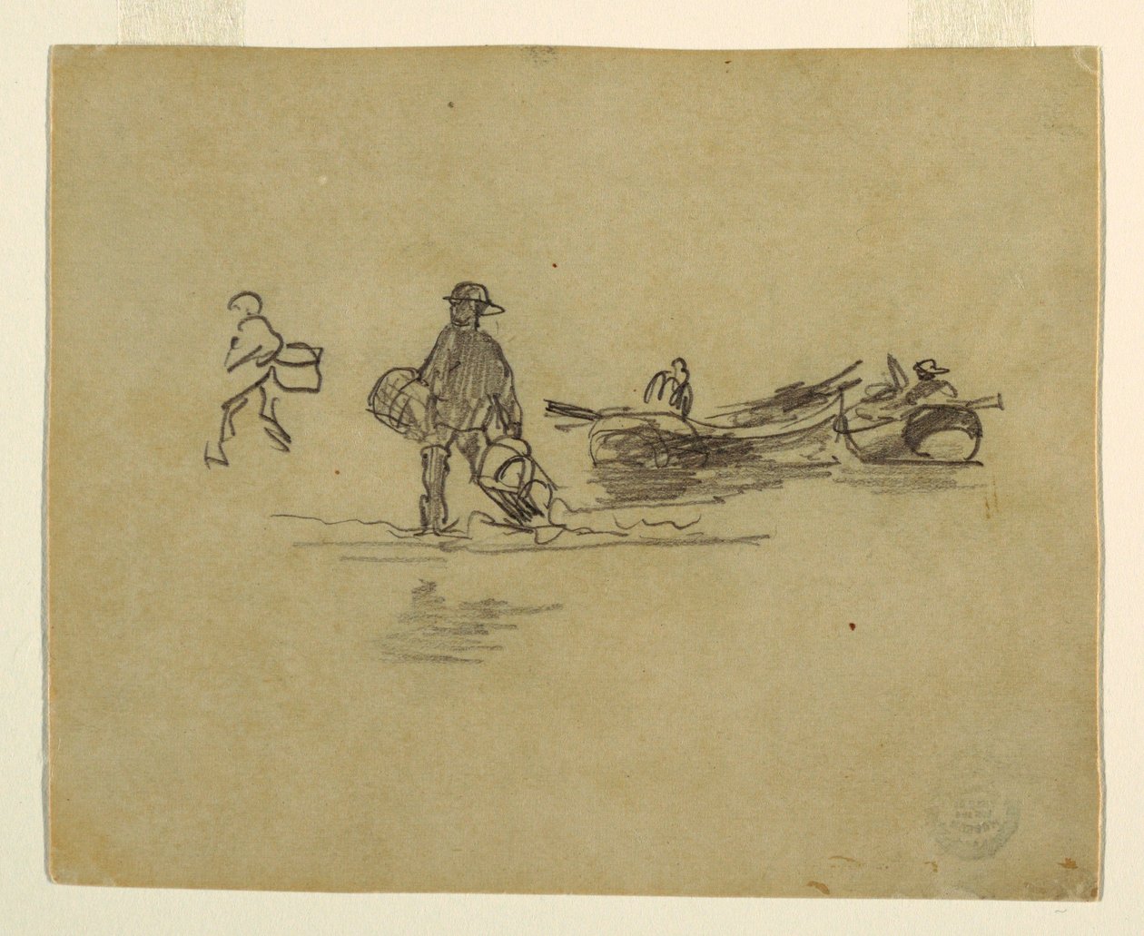 Desenho, Dois Pescadores, Inglaterra, 1881-82 de Winslow Homer
